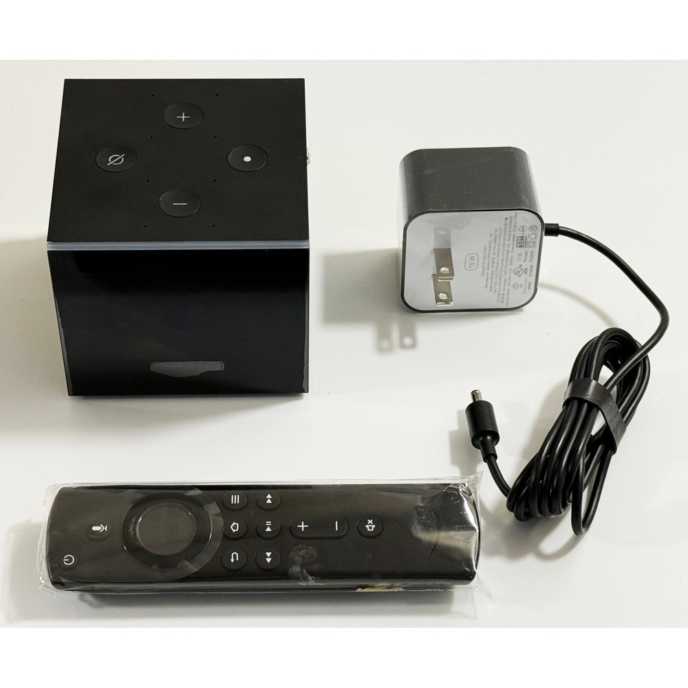 Amazon Fire TV Cube 2nd Gen Media Player Black 4K Ultra HD Alexa Voice Remote